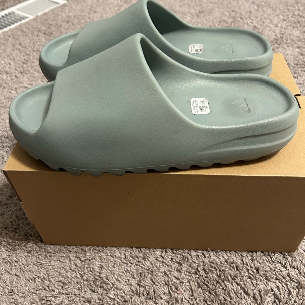 Yeezy by Adidas “Salt” Sleek Gray Slides